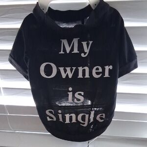 Black Pet Shirt with White Text